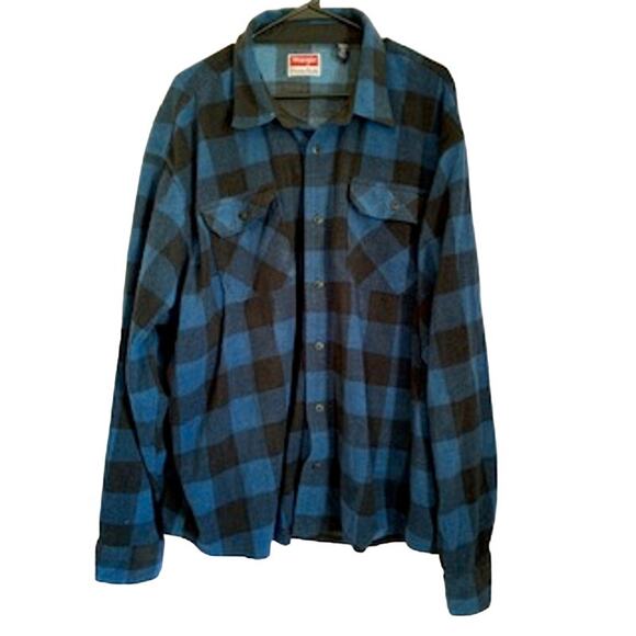 Wrangler 3XL Men's Blue & Black Shacket Fall Wardrobe - Picture 1 of 4